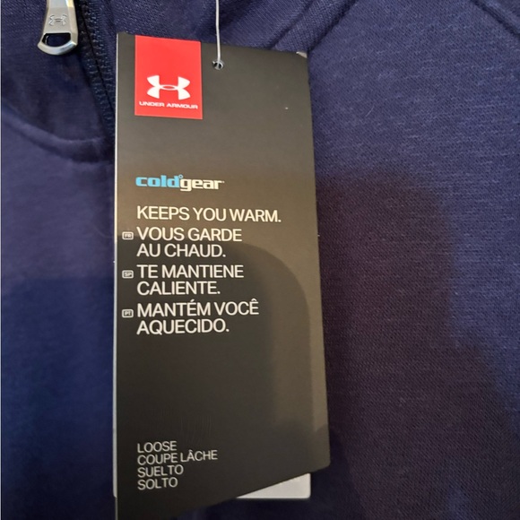 Under Armour Dark Blue Zip Pullover - Picture 3 of 5